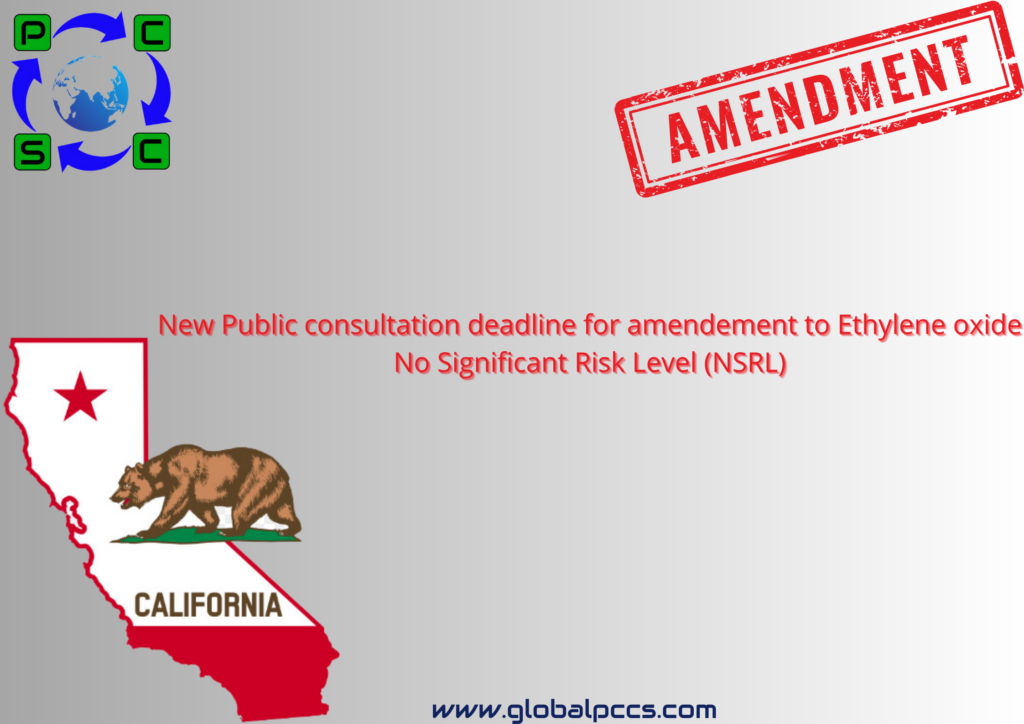 Amendment to Ethylene Oxide No Significant Risk Level (NSRL)