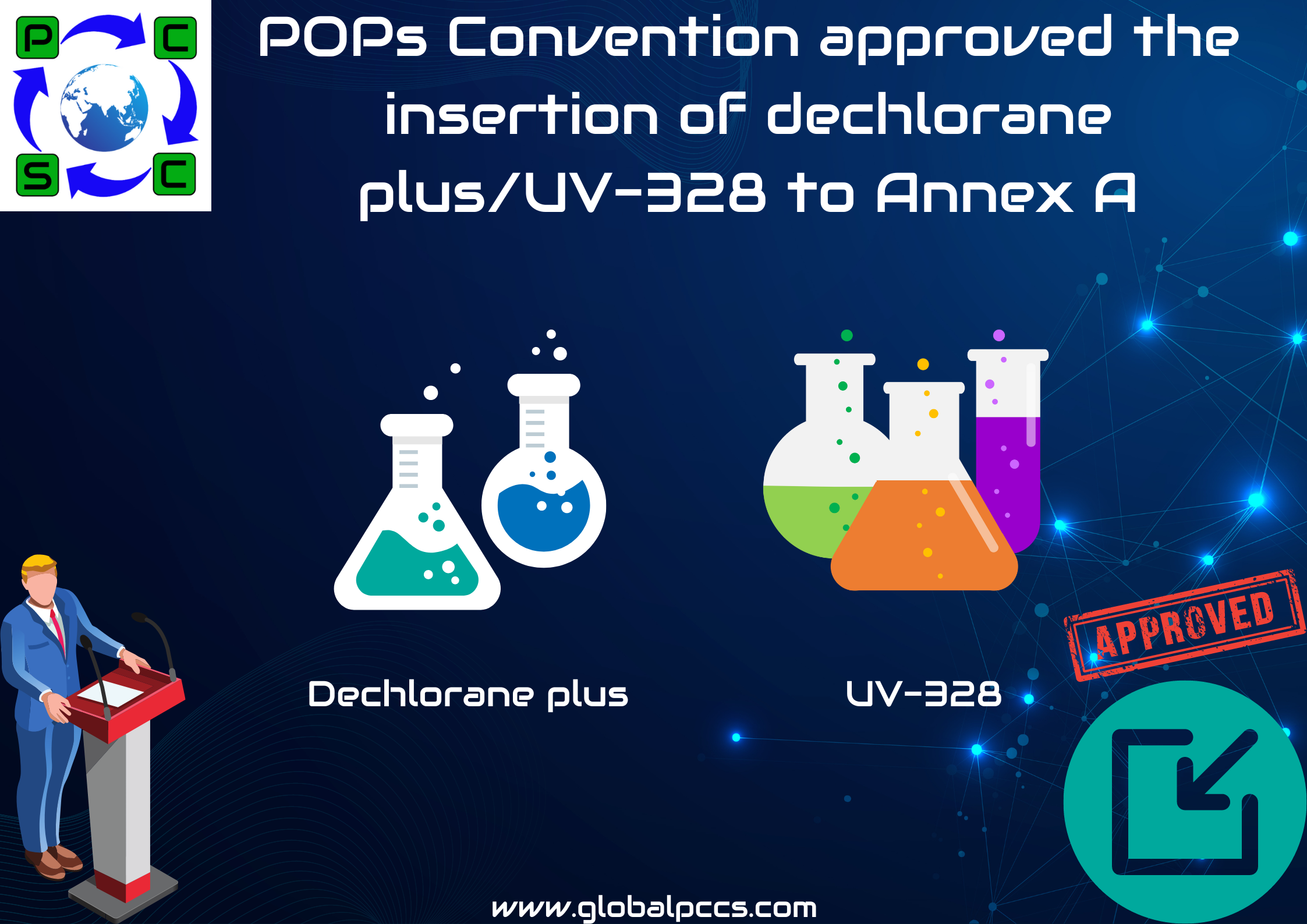 POPs Convention approved the insertion of dechlorane plus/UV-328 to Annex A