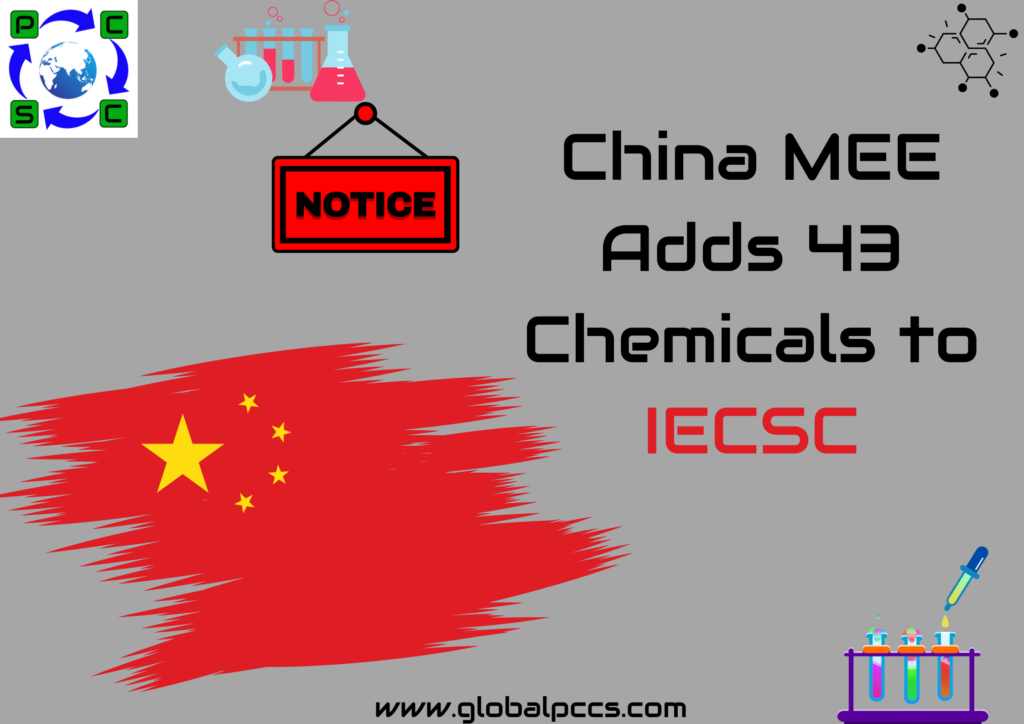 China MEE Adds 43 Chemicals to IECSC