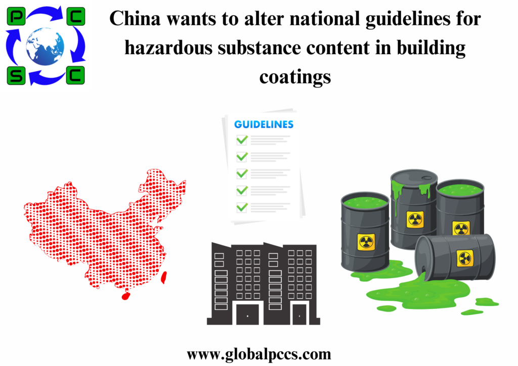 China wants to alter national guidelines for hazardous substance content in building coatings