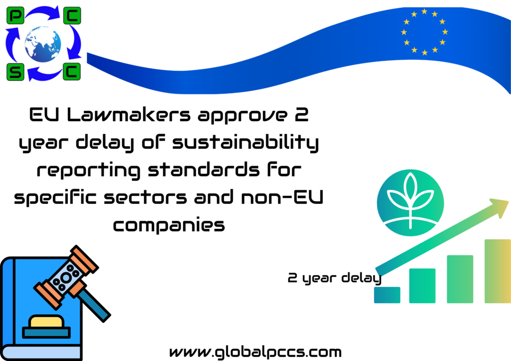 EU Lawmakers approve 2 year delay of sustainability reporting standards for specific sectors and non-EU companies