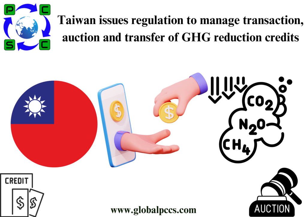 Taiwan issues regulation to manage transaction, auction and transfer of GHG reduction credits