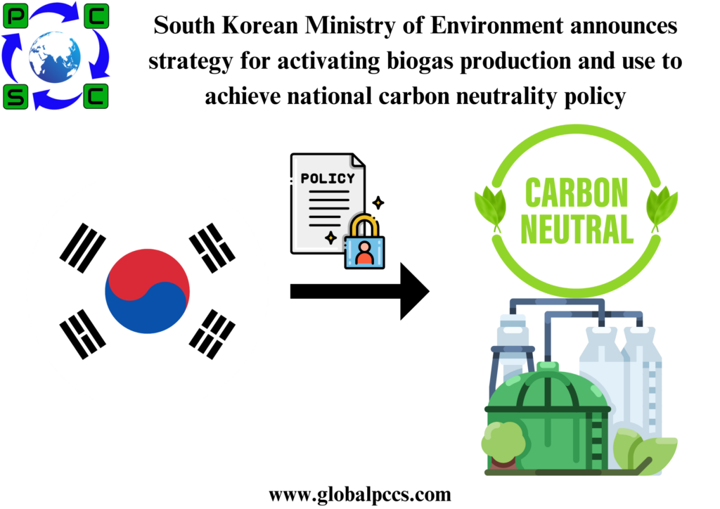 South Korean Ministry of Environment announces strategy for activating biogas production and use to achieve national carbon neutrality policy