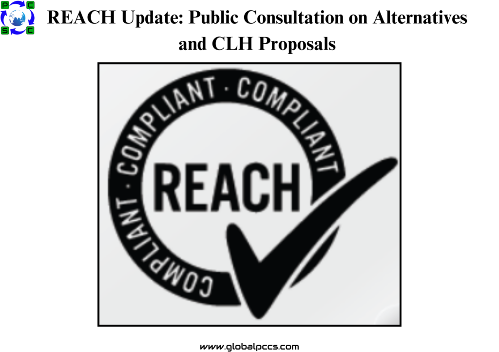 REACH Update: Public Consultation on Alternatives and CLH Proposals