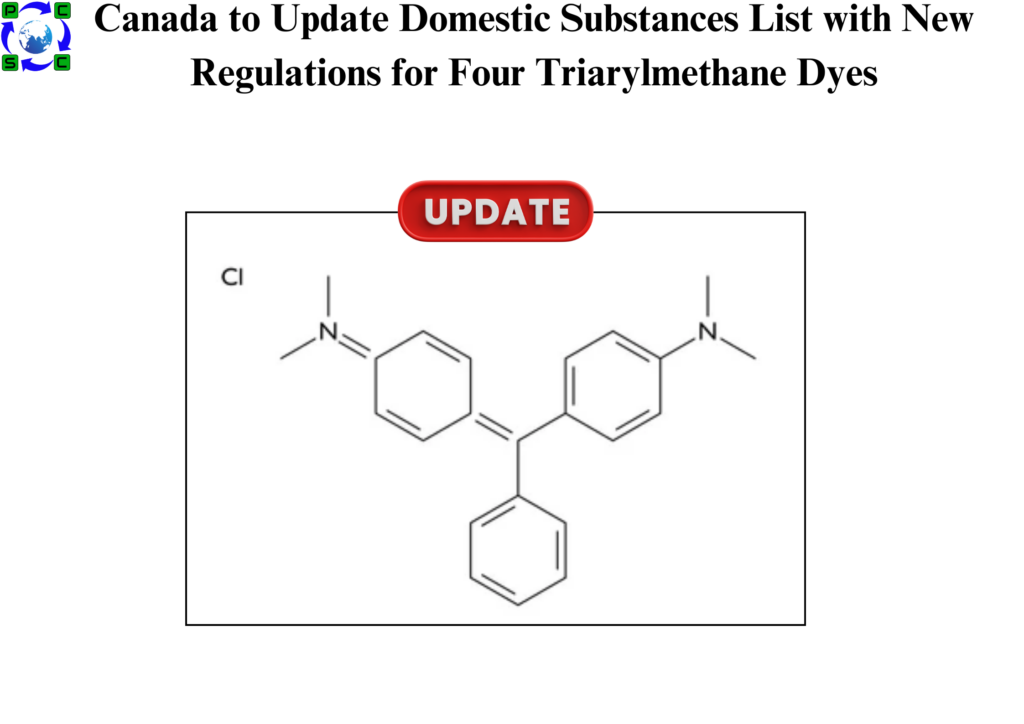 Canada to Update Domestic Substances List with New Regulations for Four Triarylmethane Dyes