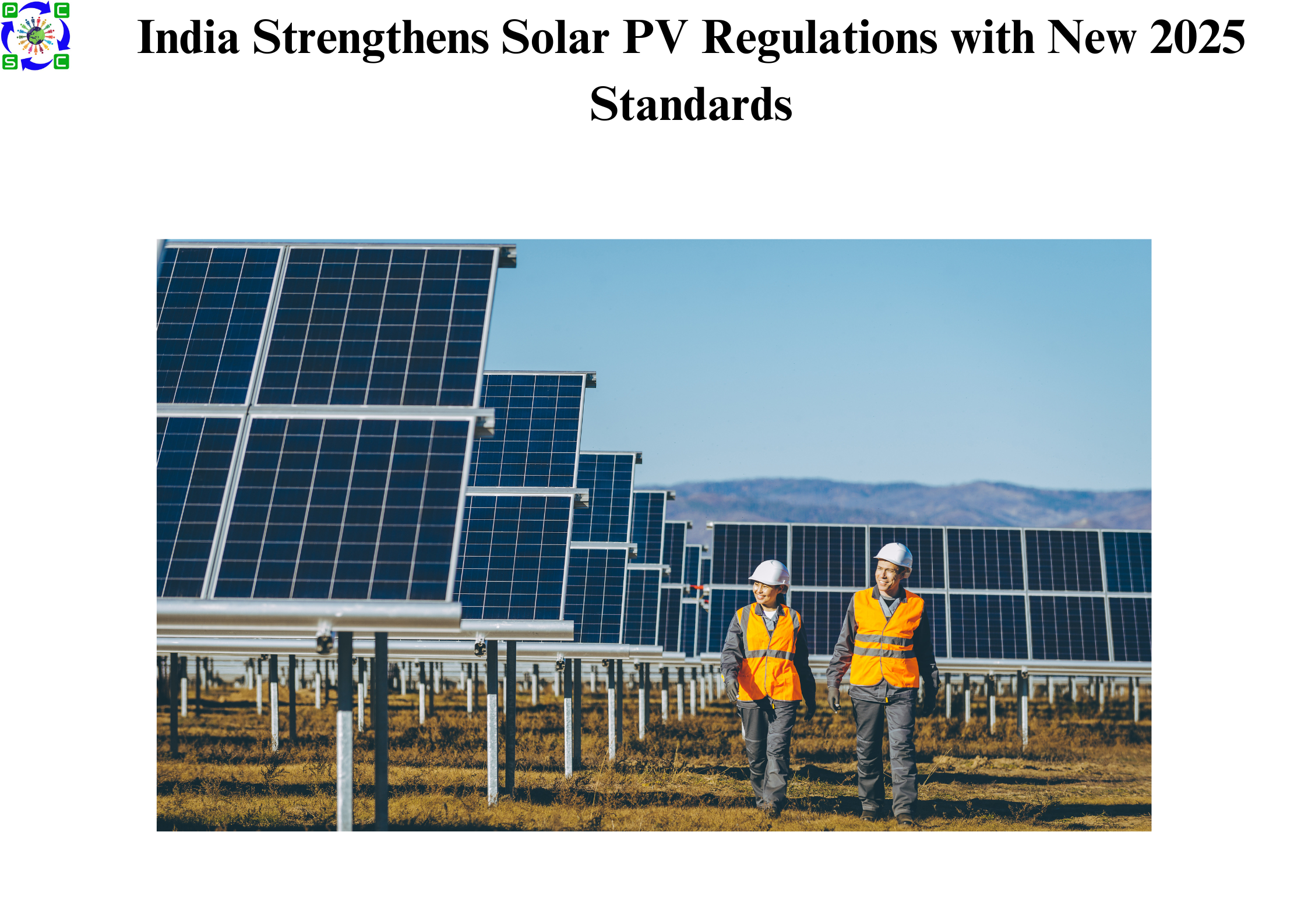 India Strengthens Solar PV Regulations with New 2025 Standards