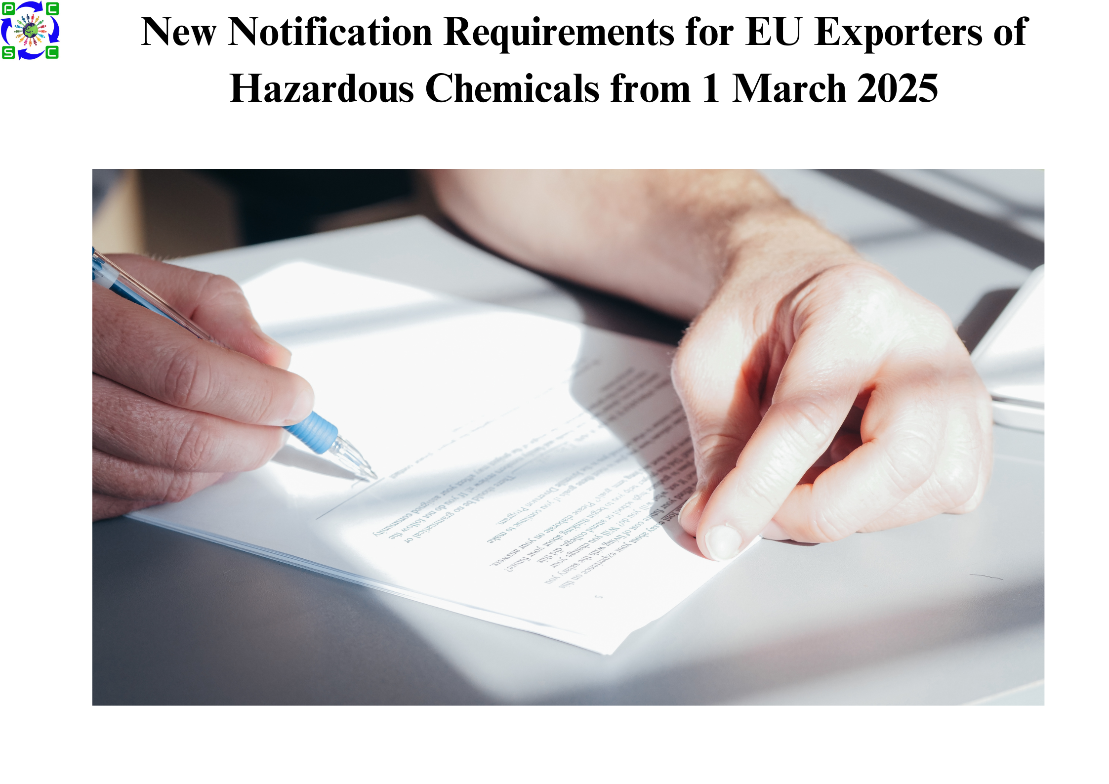 New Notification Requirements for EU Exporters of Hazardous Chemicals from 1 March 2025