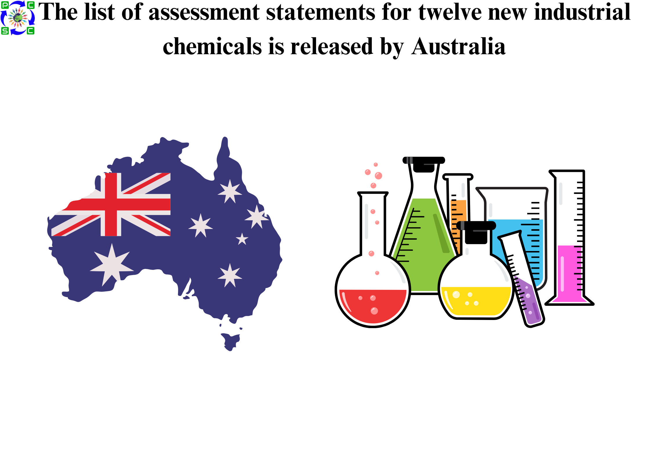 The list of assessment statements for twelve new industrial chemicals is released by Australia