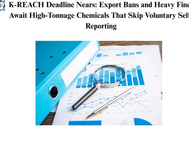 K-REACH Deadline Nears: Export Bans and Heavy Fines Await High-Tonnage Chemicals That Skip Voluntary Self-Reporting